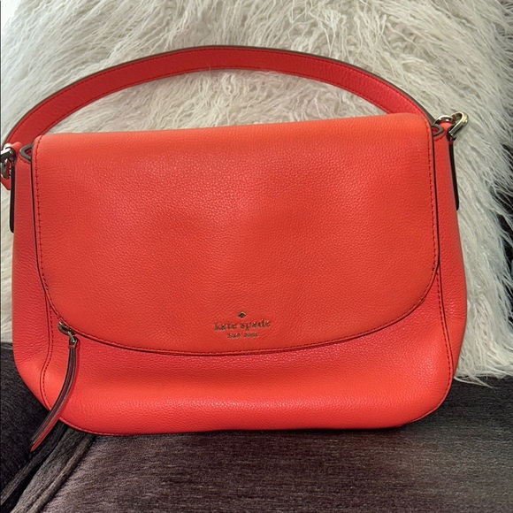kate spade Handbags - Kate Spade Orange/ Red Leather Shoulder Bag